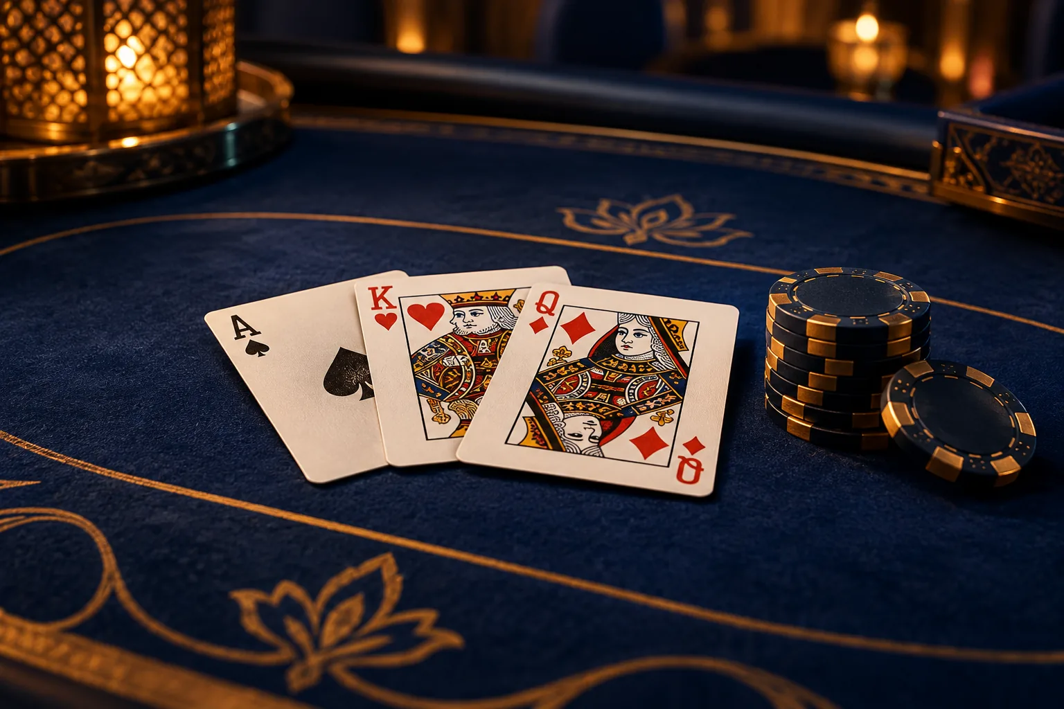 Cards and casino chips